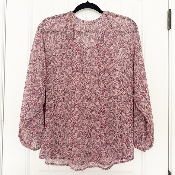 LIVERPOOL Los Angeles FLORAL PRINT SPLIT NECK Pink Size Medium - Picture 4 of 7